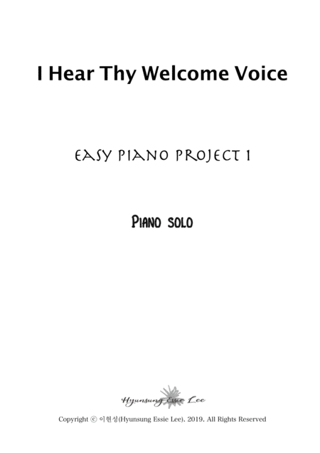 I Hear Thy Welcome Voice Piano Solo Sheet Music