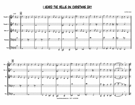 I Heard The Bells On Christmas Day Christmas Brass Quintet Sheet Music