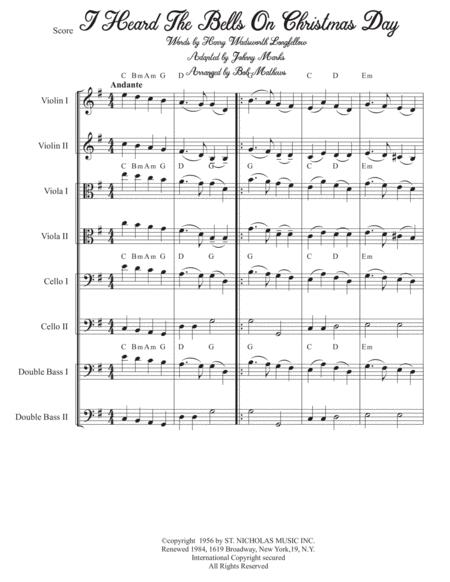 Free Sheet Music I Heard The Bells On Christmas Day For String Solo Or Ensemble