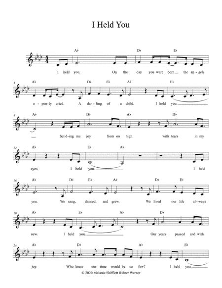 Free Sheet Music I Held You