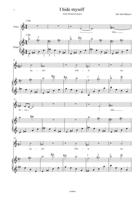 I Hide Myself Emily Dickinson Sheet Music