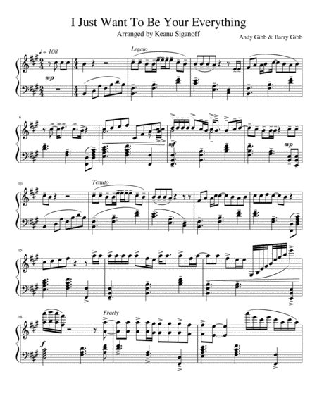 Free Sheet Music I Just Want To Be Your Everything