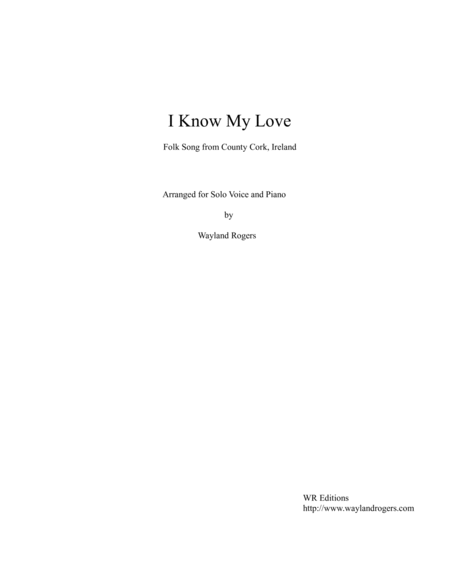 I Know My Love Solo Sheet Music