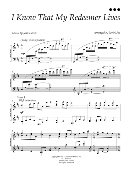 Free Sheet Music I Know That My Redeemer Lives