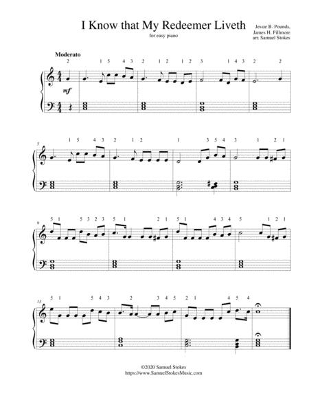 Free Sheet Music I Know That My Redeemer Liveth For Easy Piano