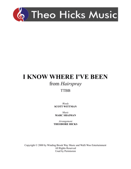 I Know Where I Ve Been From Hairspray Sheet Music