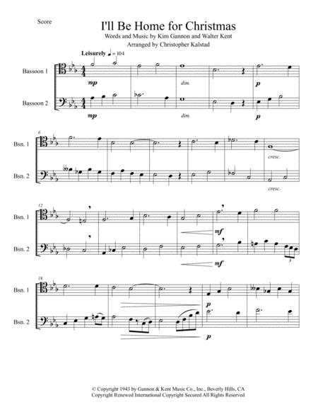 I Ll Be Home For Christmas Bassoon Duet Sheet Music