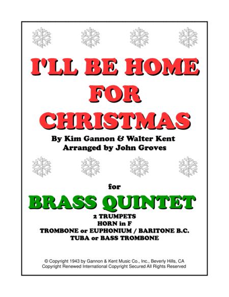 Free Sheet Music I Ll Be Home For Christmas Brass Quintet