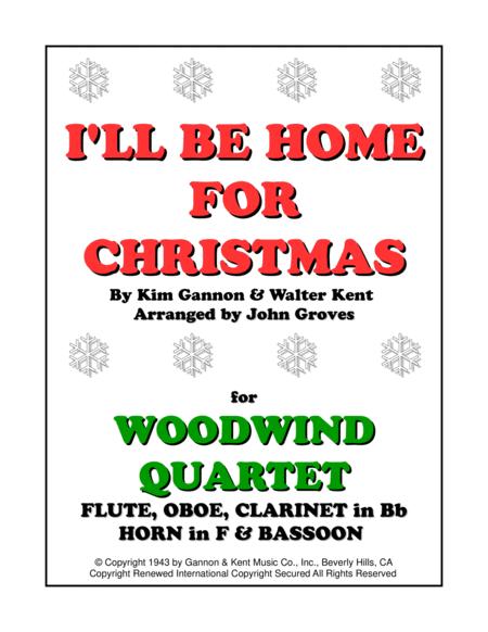 Free Sheet Music I Ll Be Home For Christmas Woodwind Quartet