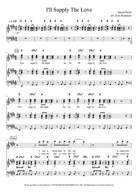 Free Sheet Music I Ll Supply The Love Toto