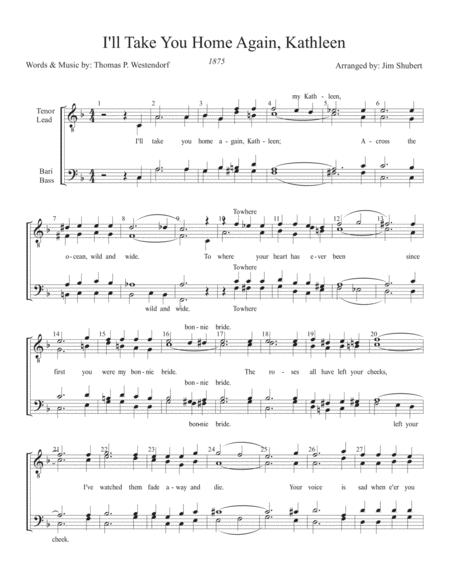 I Ll Take You Home Again Kathleen Sheet Music