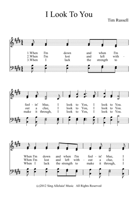 Free Sheet Music I Look To You