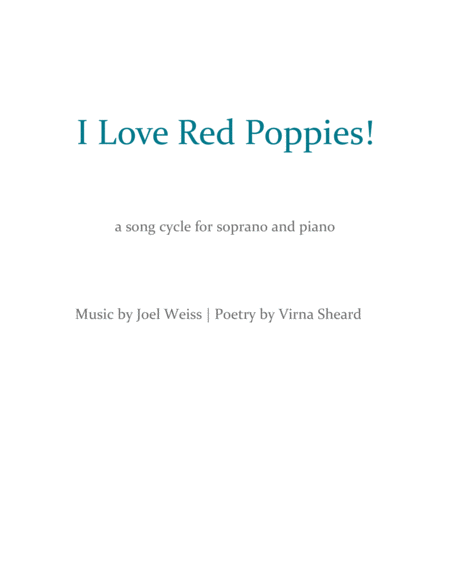 Free Sheet Music I Love Red Poppies