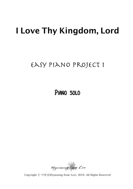 I Love Thy Kingdom Piano Solo Sheet Music