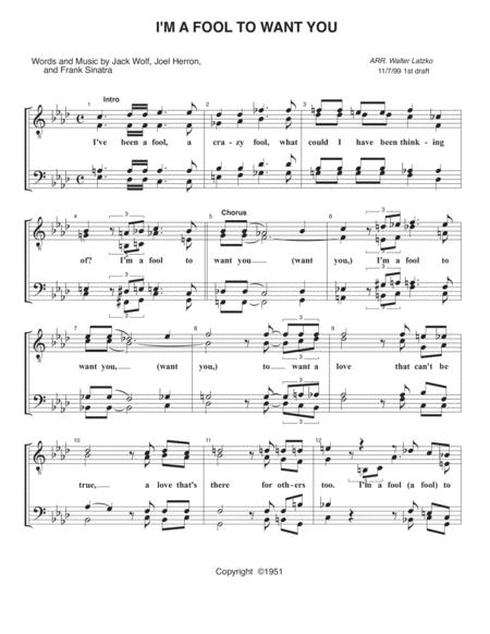 I M A Fool To Want You Sheet Music