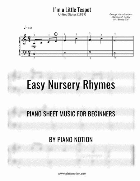 Free Sheet Music I M A Little Teapot Easy Piano Solo