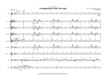 Free Sheet Music I M Beginning To See The Light Small Band 5 Horns Vocal Ella Key Of C