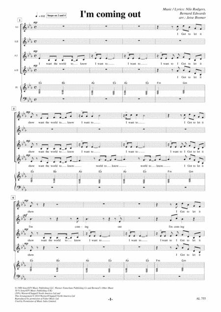 Free Sheet Music I M Coming Out Ssaa Piano