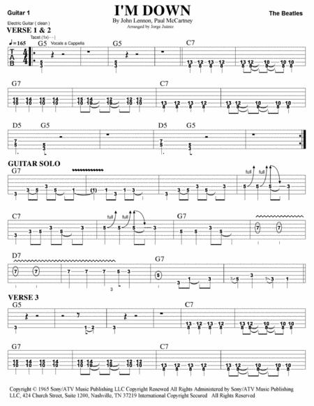 I M Down Guitar Tab Sheet Music