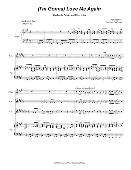 Free Sheet Music I M Gonna Love Me Again Duet For Soprano And Tenor Saxophone