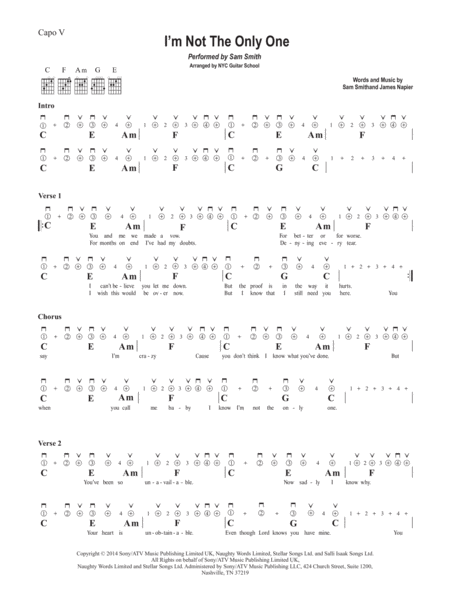 I M Not The Only One Guitar For Beginners Sheet Music