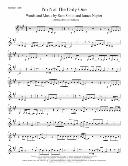 I M Not The Only One Trumpet Sheet Music