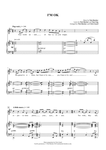 Free Sheet Music I M Ok