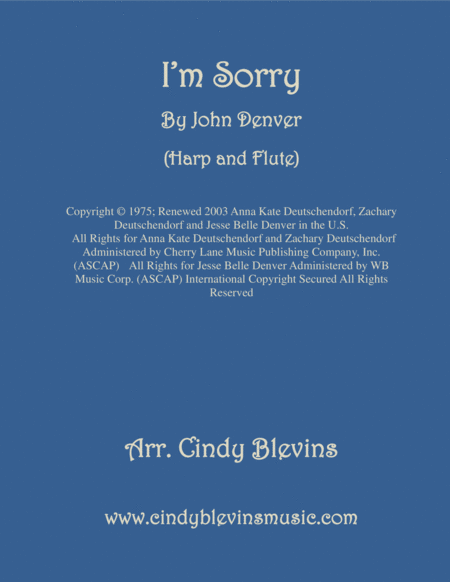 I M Sorry For Harp And Flute Sheet Music