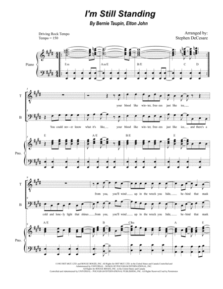 I M Still Standing Duet For Tenor And Bass Solo Sheet Music