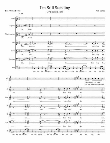 Free Sheet Music I M Still Standing Satb A Cappella