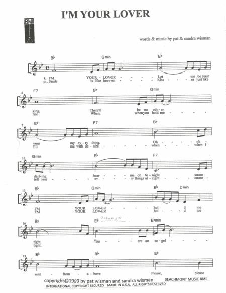 I M Your Lover Sheet Music