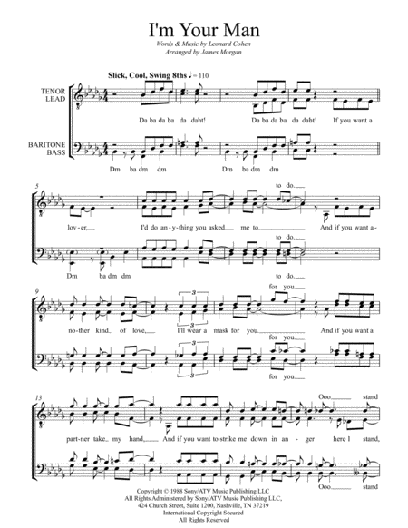 Free Sheet Music I M Your Man