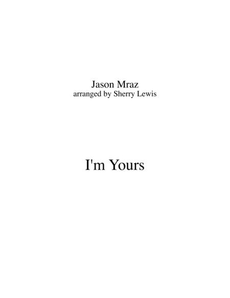 I M Yours String Quartet For String Quartet Sheet Music