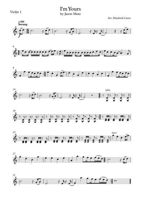 I M Yours String Trio Sheet Music