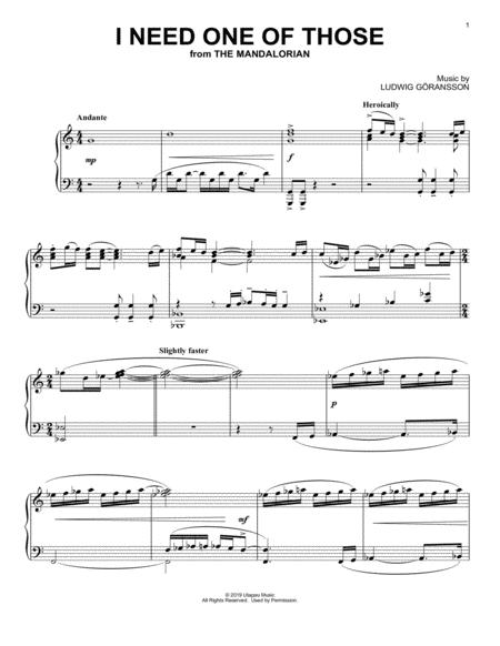 Free Sheet Music I Need One Of Those From Star Wars The Mandalorian