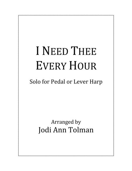 Free Sheet Music I Need Thee Every Hour Harp Solo