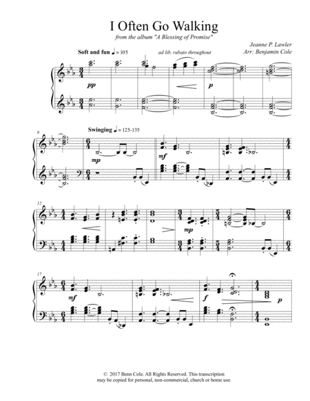 I Often Go Walking Sheet Music