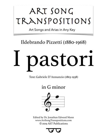 Free Sheet Music I Pastori G Minor