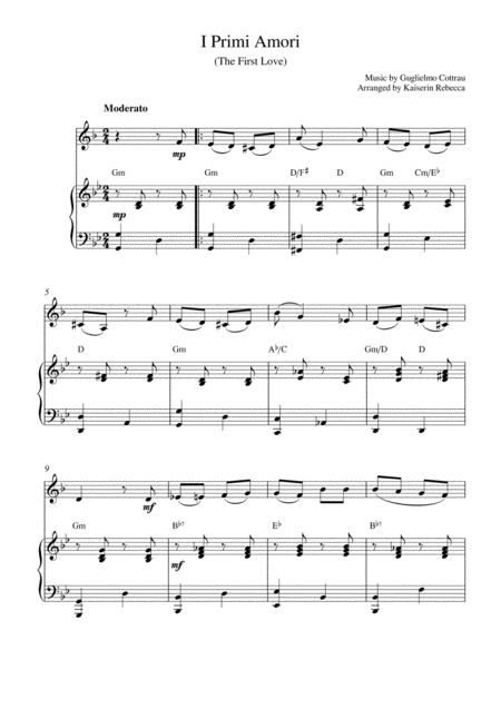 I Primi Amori The First Love Sheet Music