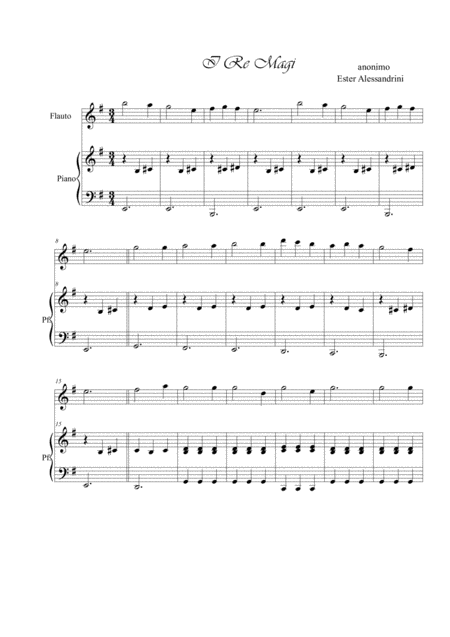 I Re Magi Flute And Piano Sheet Music