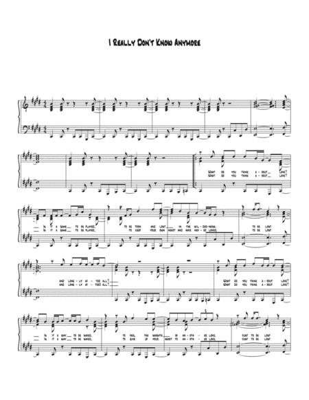 Free Sheet Music I Really Dont Know Anymore