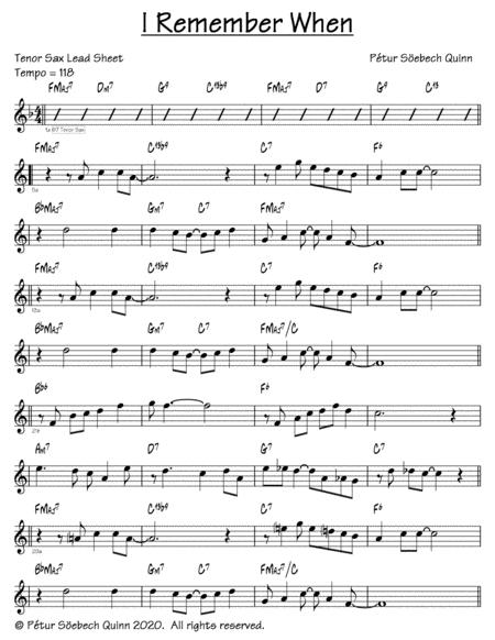 Free Sheet Music I Remember When