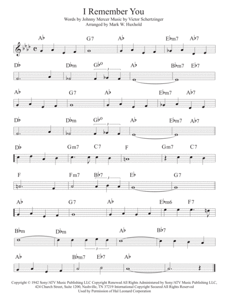 I Remember You Sheet Music