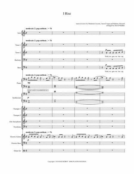 Free Sheet Music I Rise