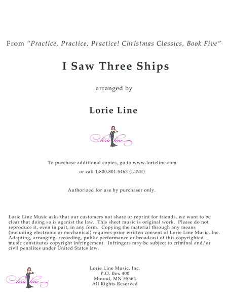 I Saw Three Ships Easy Sheet Music