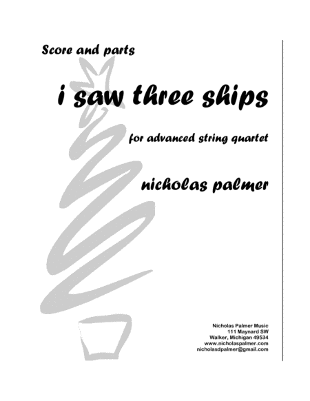 I Saw Three Ships For Advanced String Quartet Sheet Music