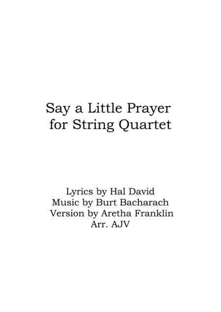 Free Sheet Music I Say A Little Prayer For String Quartet