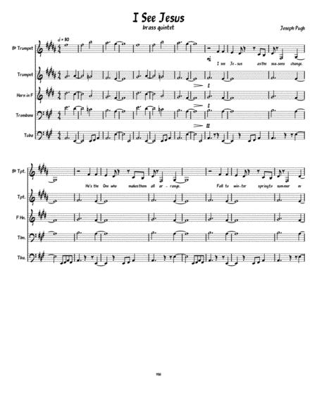 I See Jesus Brass Quintet Sheet Music