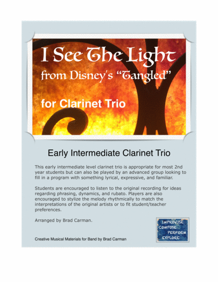 I See The Light For Clarinet Trio Sheet Music