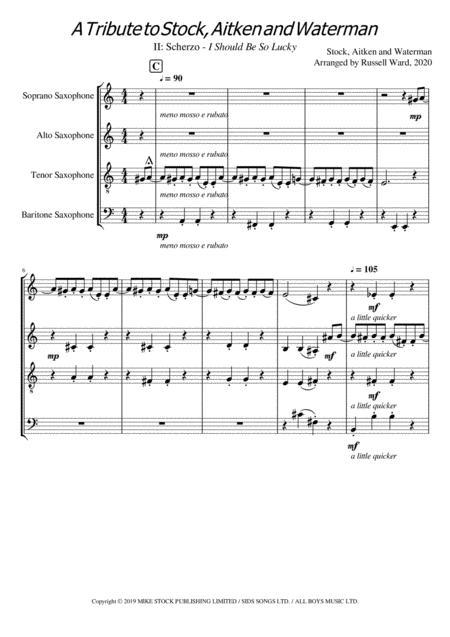 Free Sheet Music I Should Be So Lucky
